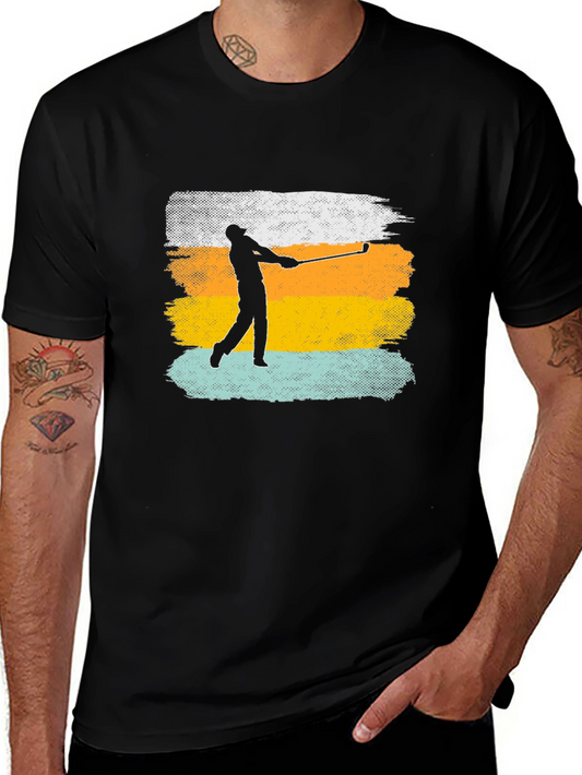 Golfer Silhouette Retro T-Shirt