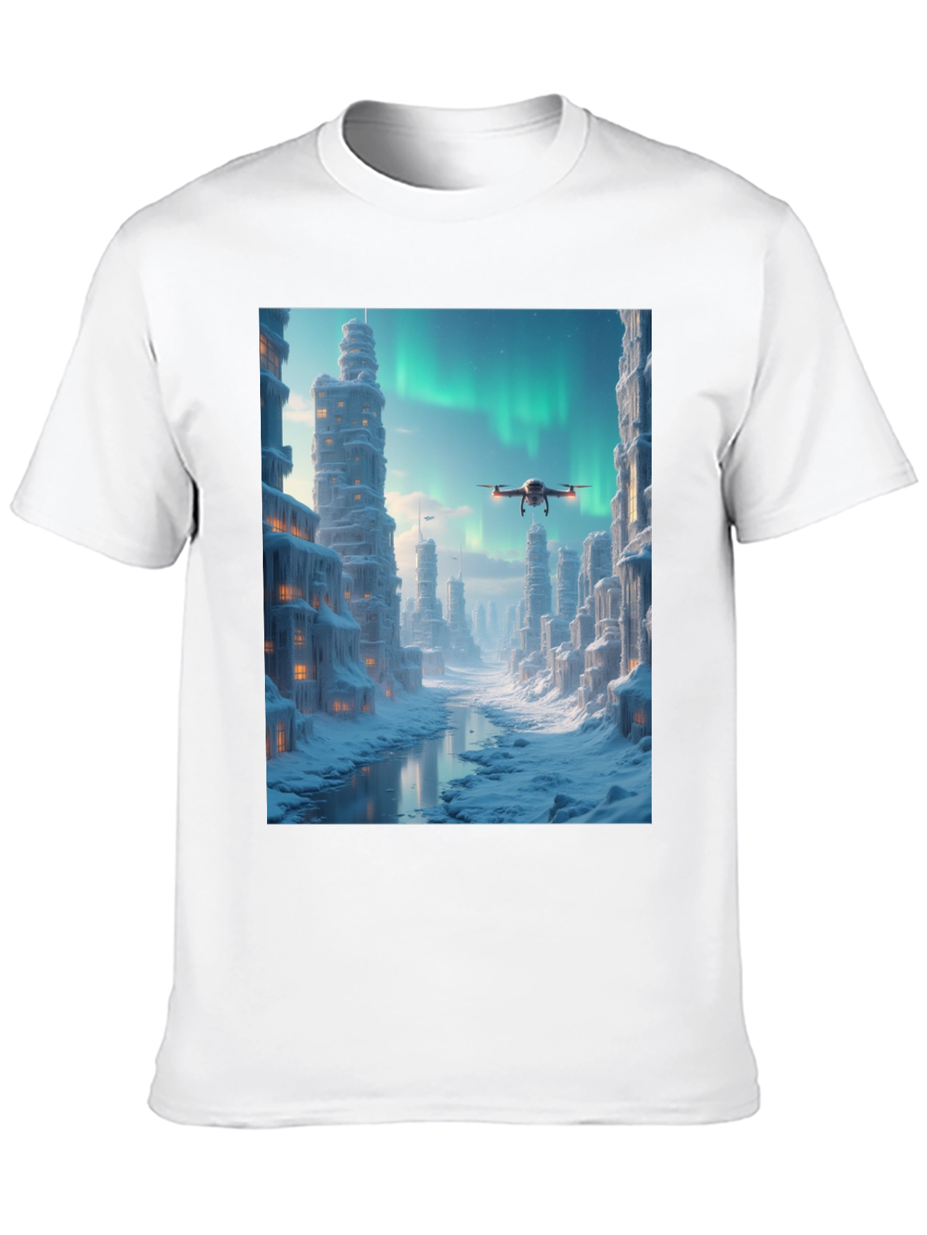 Arctic Drone City T-Shirt: Unique Design Stylish Tee