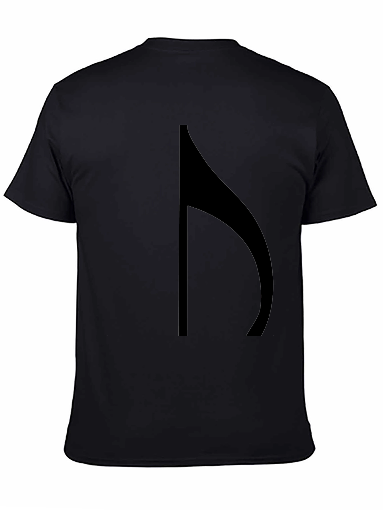 Black T-Shirt with Musical Note Design