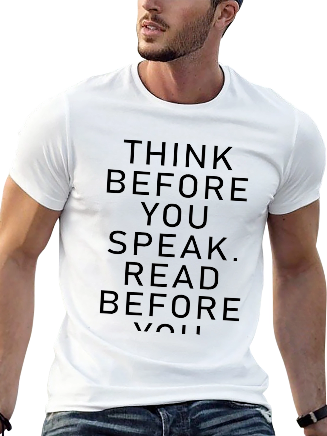 Think Before You Speak Black Graphic Tee