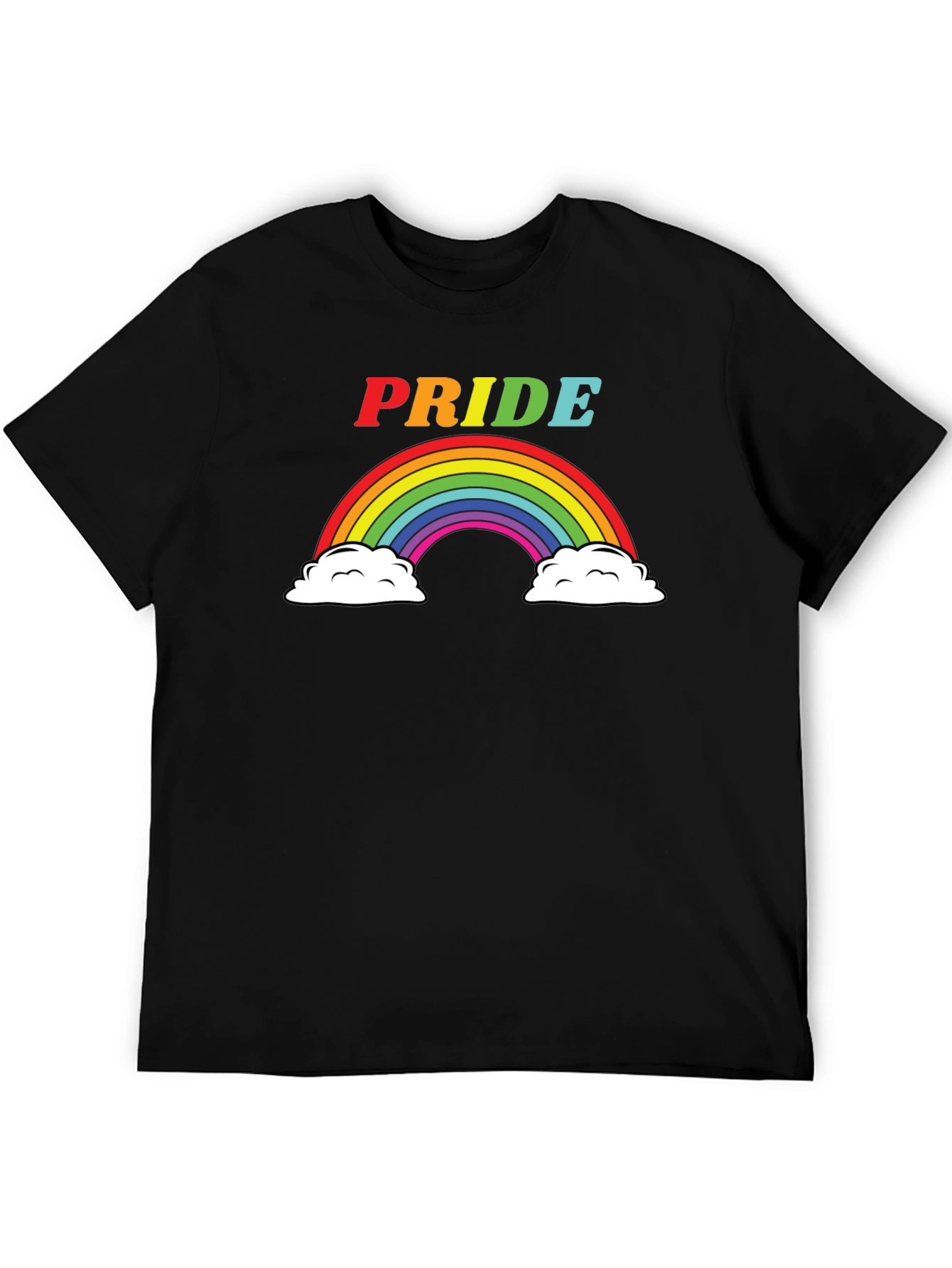 Pride Rainbow Graphic Tee - Soft Black T-Shirt