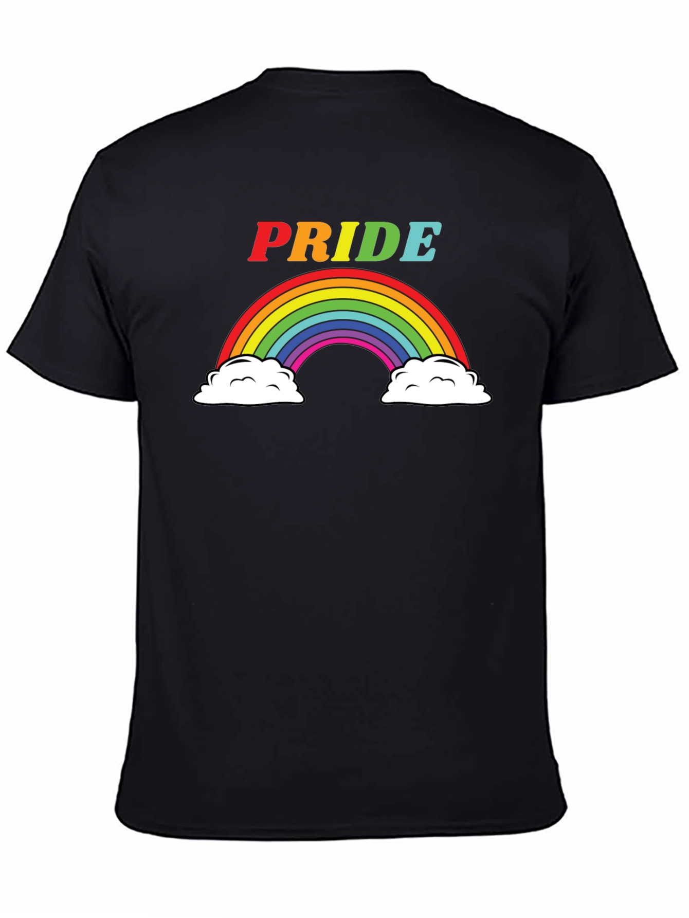 Pride Rainbow Graphic Tee - Soft Black T-Shirt