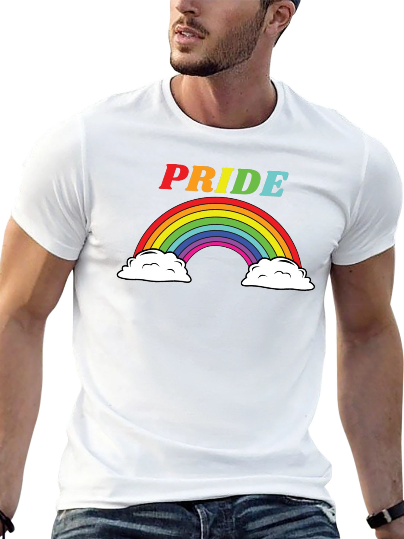 Pride Rainbow Graphic Tee - Soft Black T-Shirt
