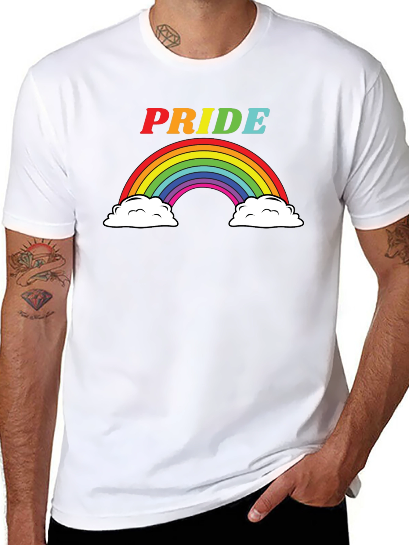 Pride Rainbow Graphic Tee - Soft Black T-Shirt