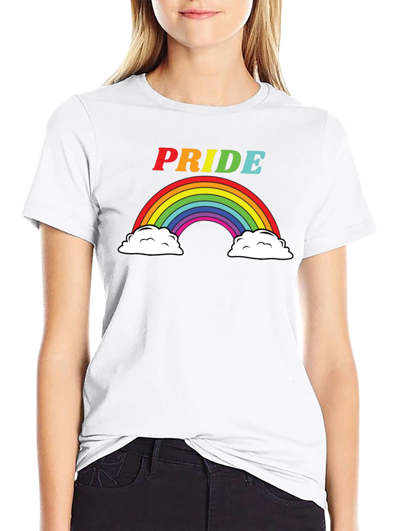 Pride Rainbow Graphic Tee - Soft Black T-Shirt
