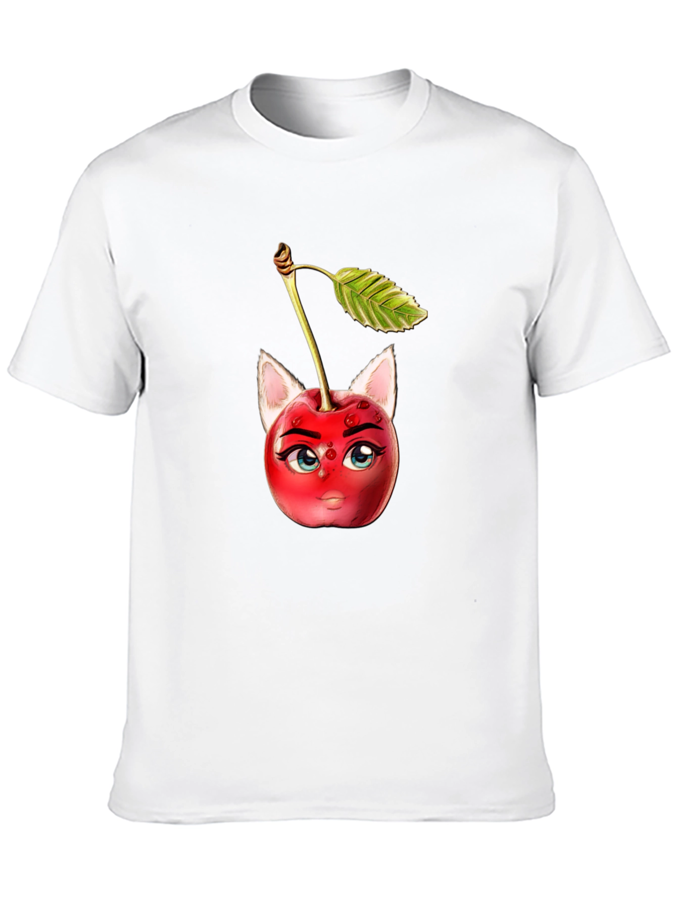 Whimsical Cherry Cat T-Shirt