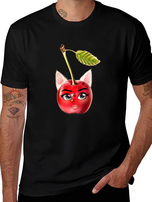 Whimsical Cherry Cat T-Shirt