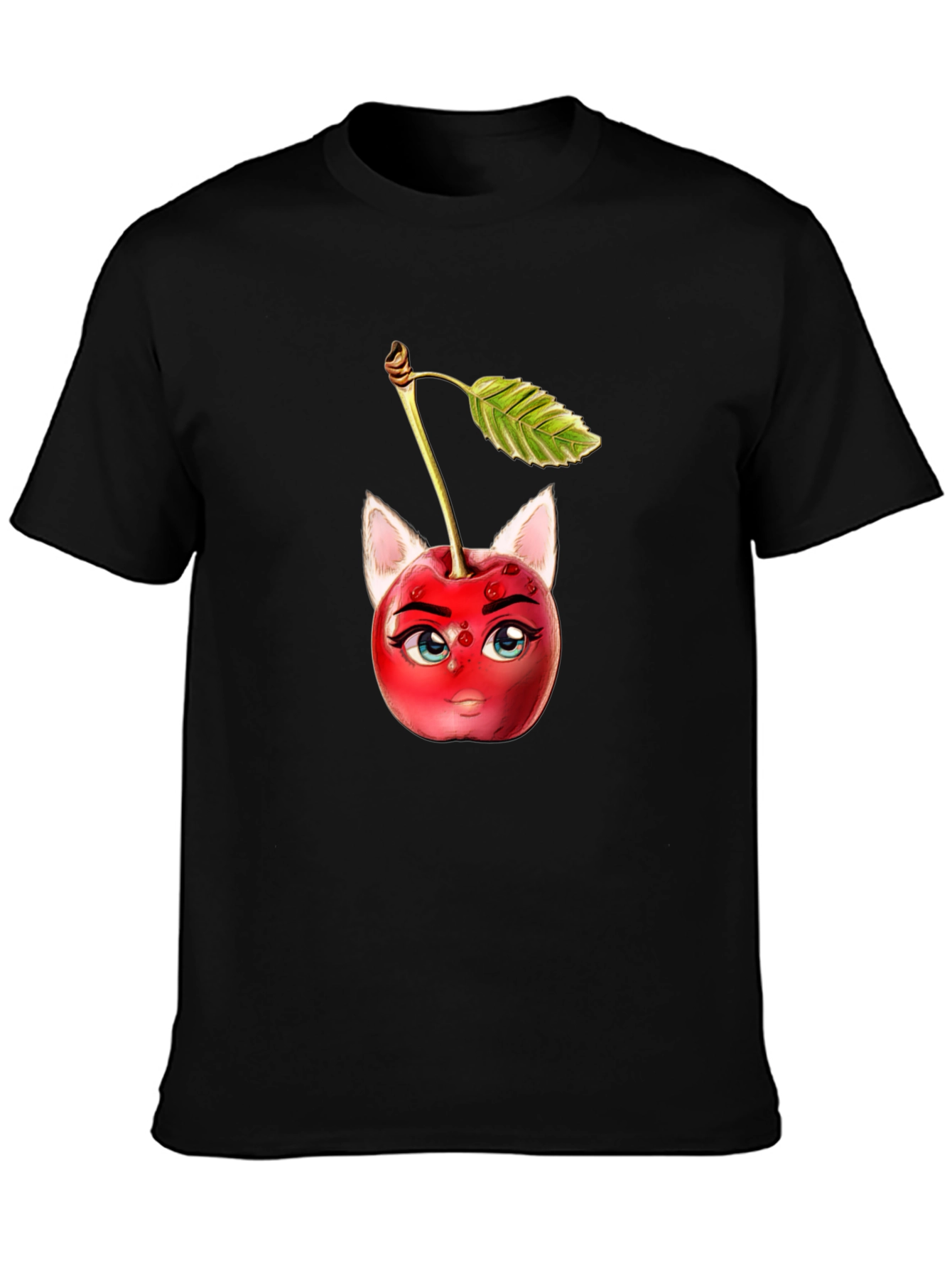 Whimsical Cherry Cat T-Shirt