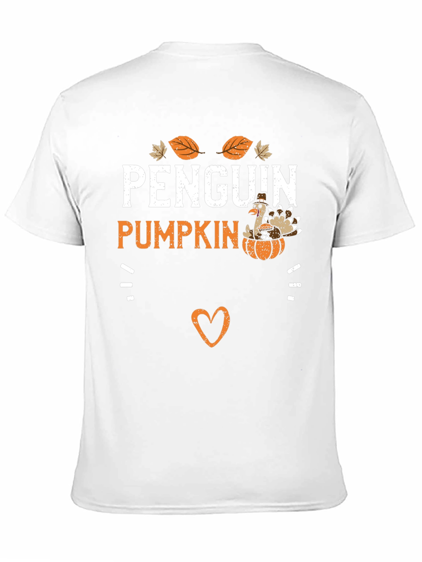 Penguin Pumpkin Thanksgiving Graphic T-Shirt