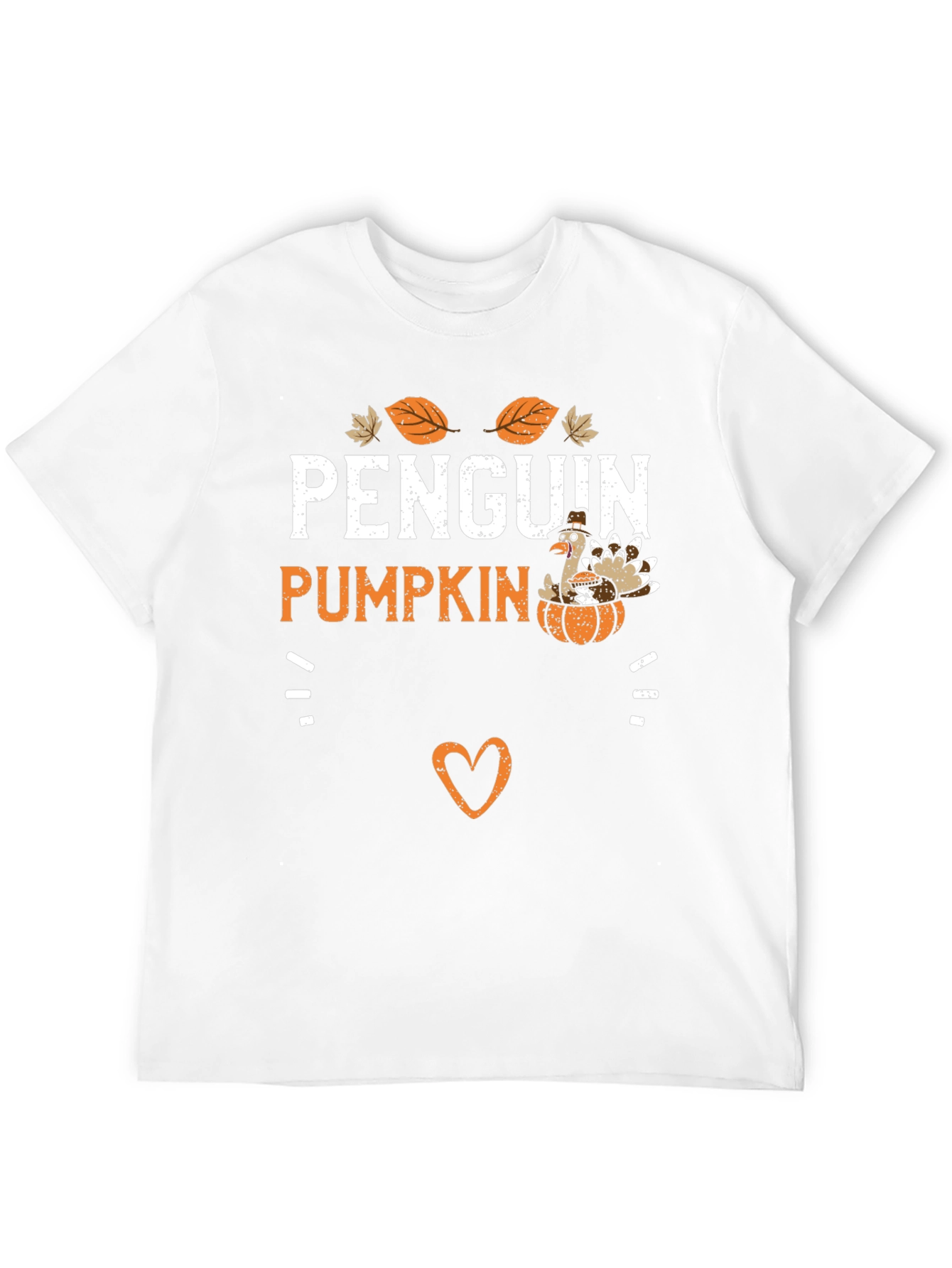 Penguin Pumpkin Thanksgiving Graphic T-Shirt