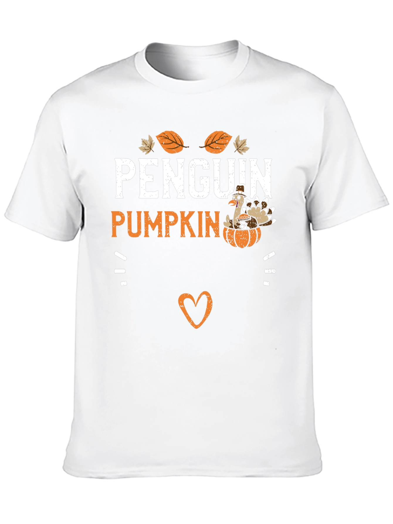 Penguin Pumpkin Thanksgiving Graphic T-Shirt