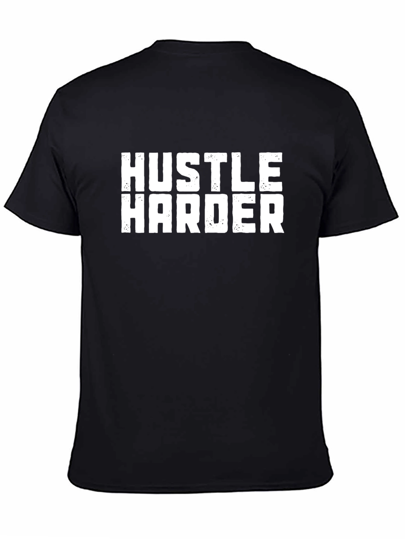 Hustle Harder Graphic Print Black T-Shirt