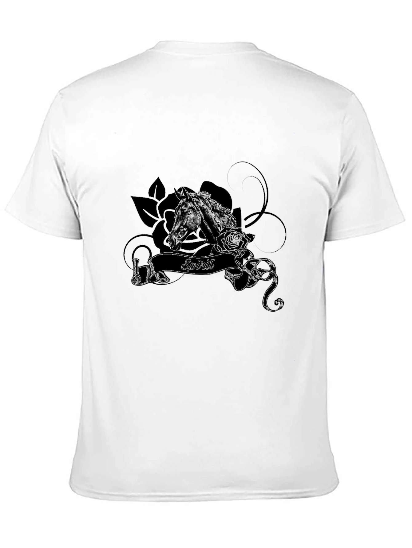 Spirit Horse Graphic Tee - Black Cotton Blend