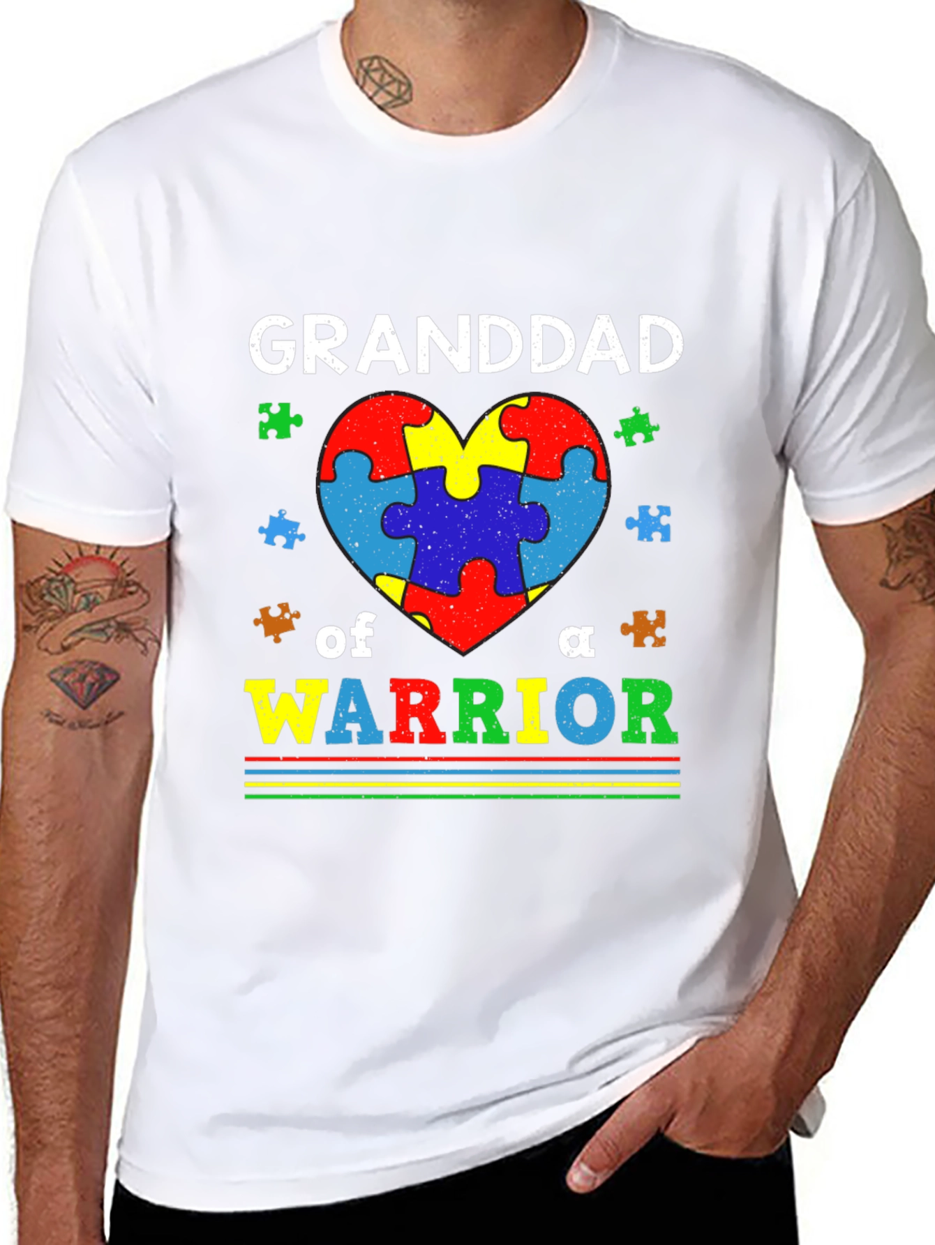 Granddad of a Warrior Autism Awareness T-Shirt