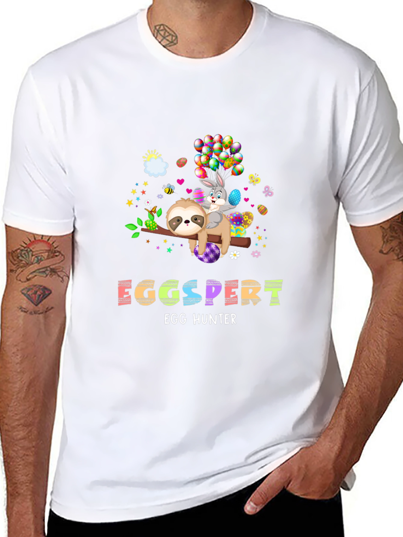 Eggspert Easter Egg Hunter Sloth T-Shirt