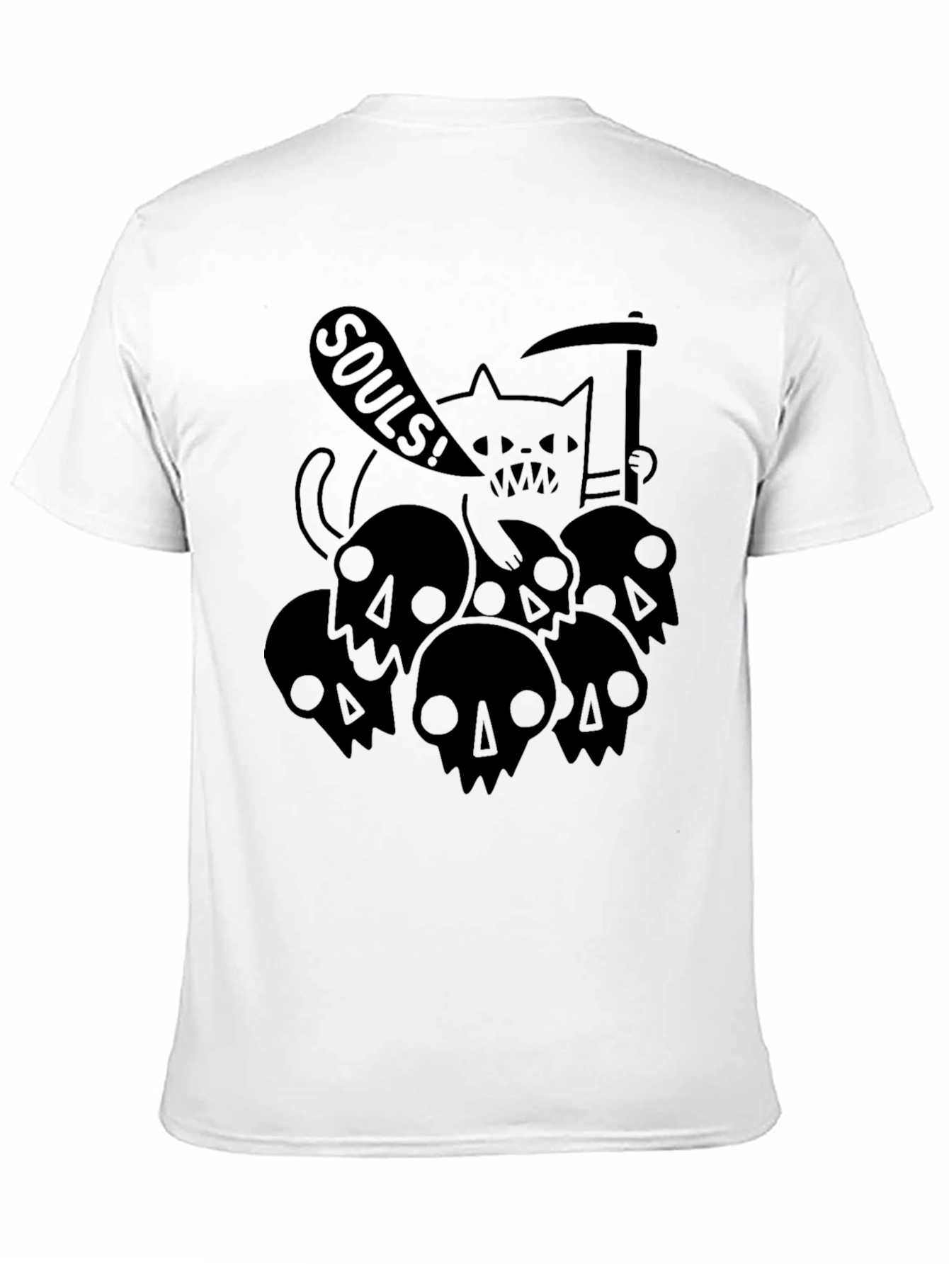 Grim Reaper Cat Black Graphic Tee