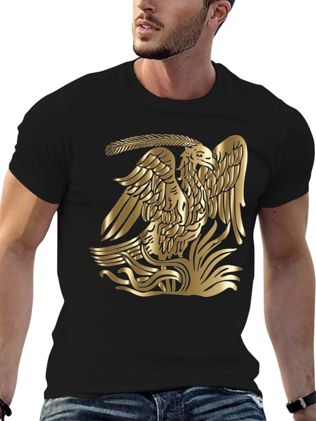 Golden Eagle Graphic Black Tee