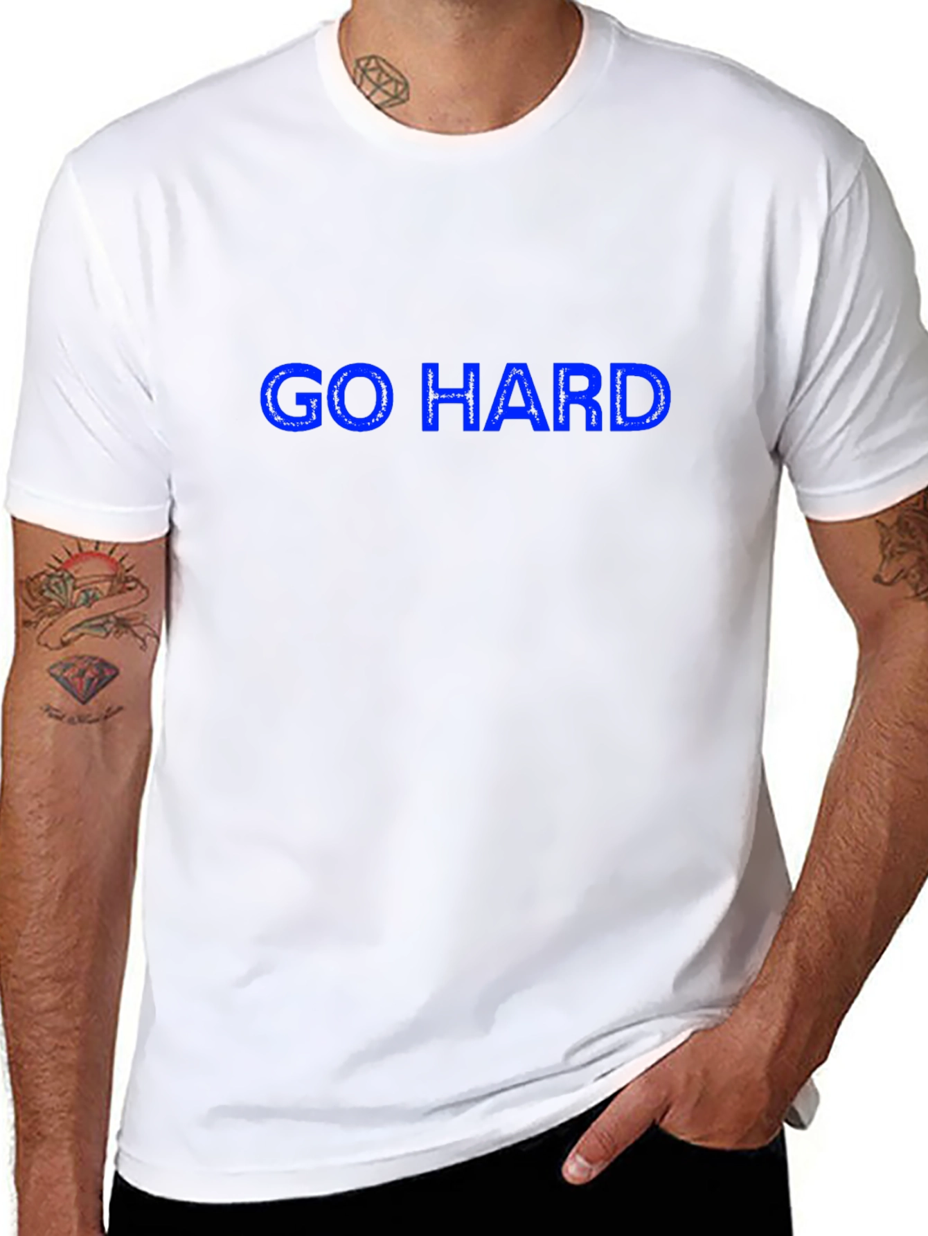 Go Hard Graphic Tee - Black Cotton T-Shirt