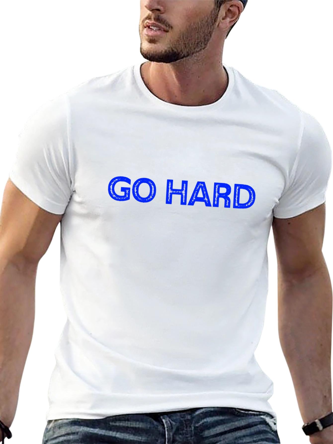 Go Hard Graphic Tee - Black Cotton T-Shirt