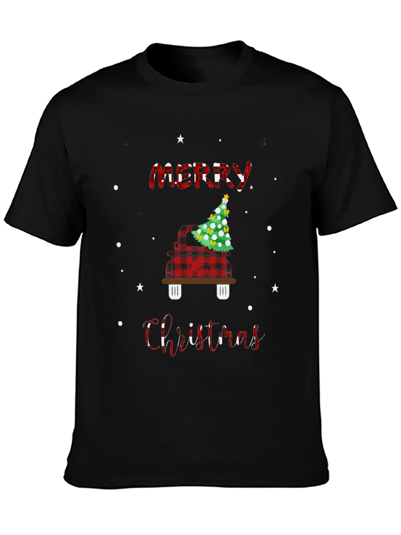 Plaid Christmas Truck T-Shirt