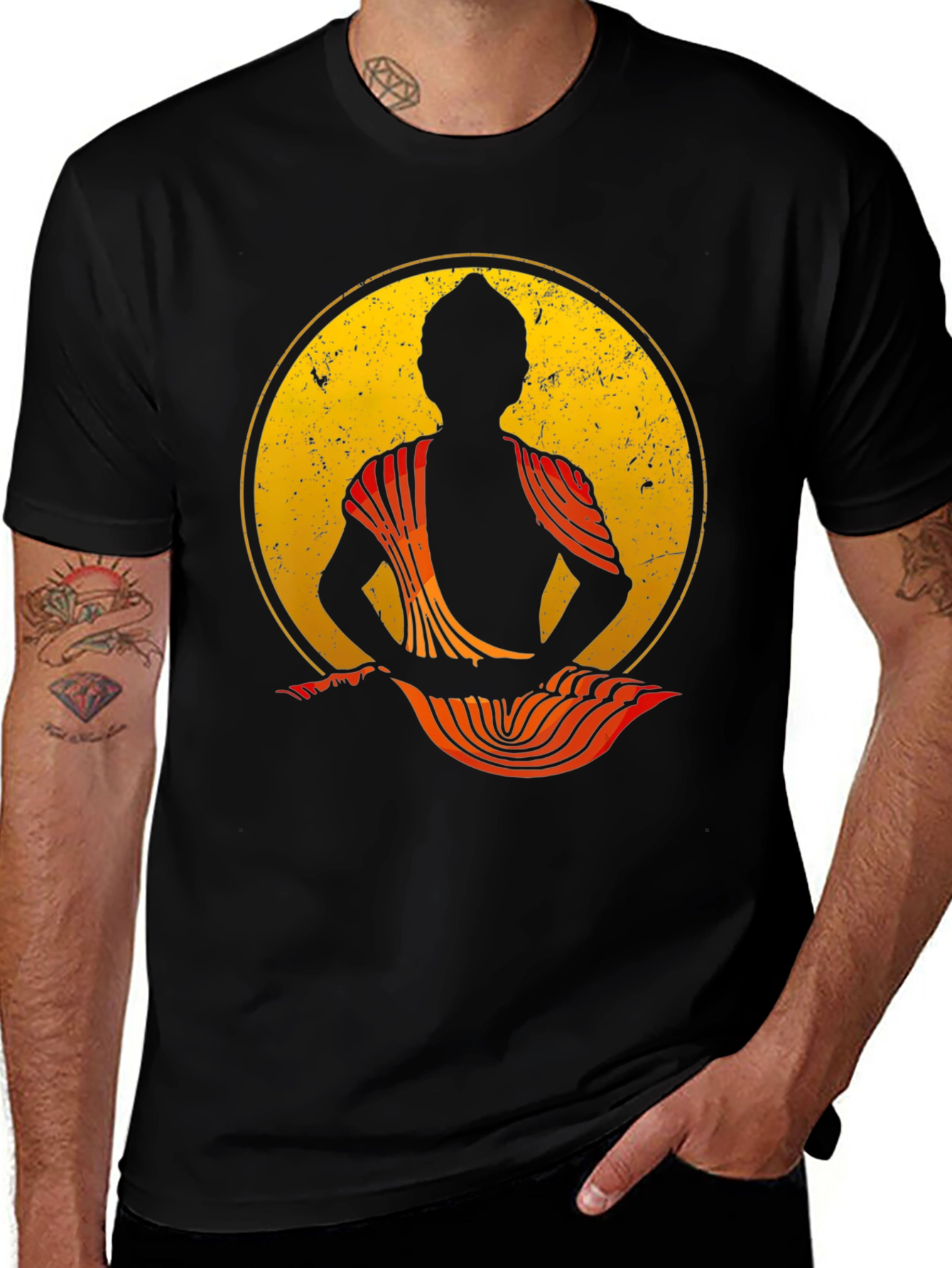 Buddha Silhouette Graphic T-Shirt