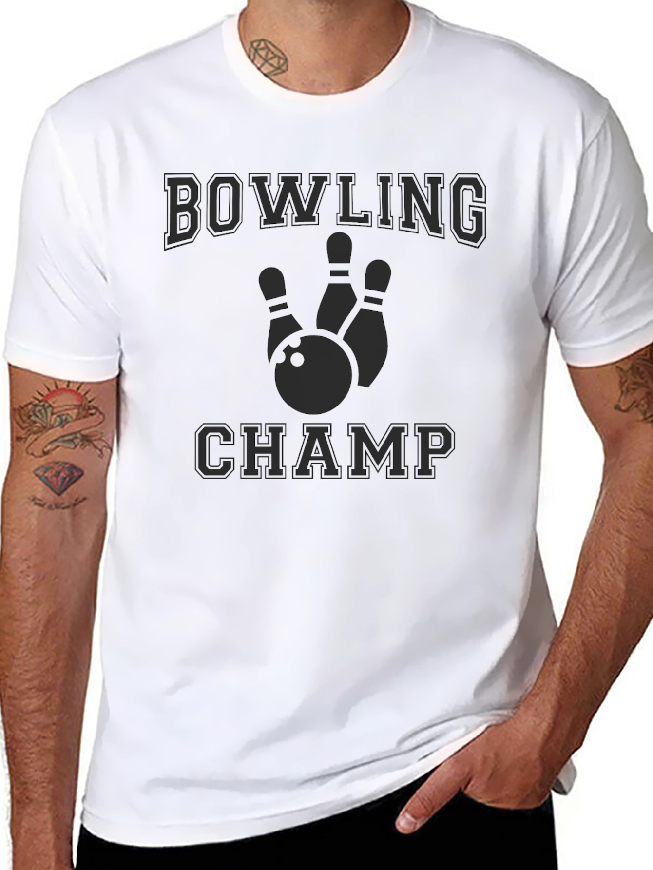 Bowling Champ Graphic T-Shirt - Black