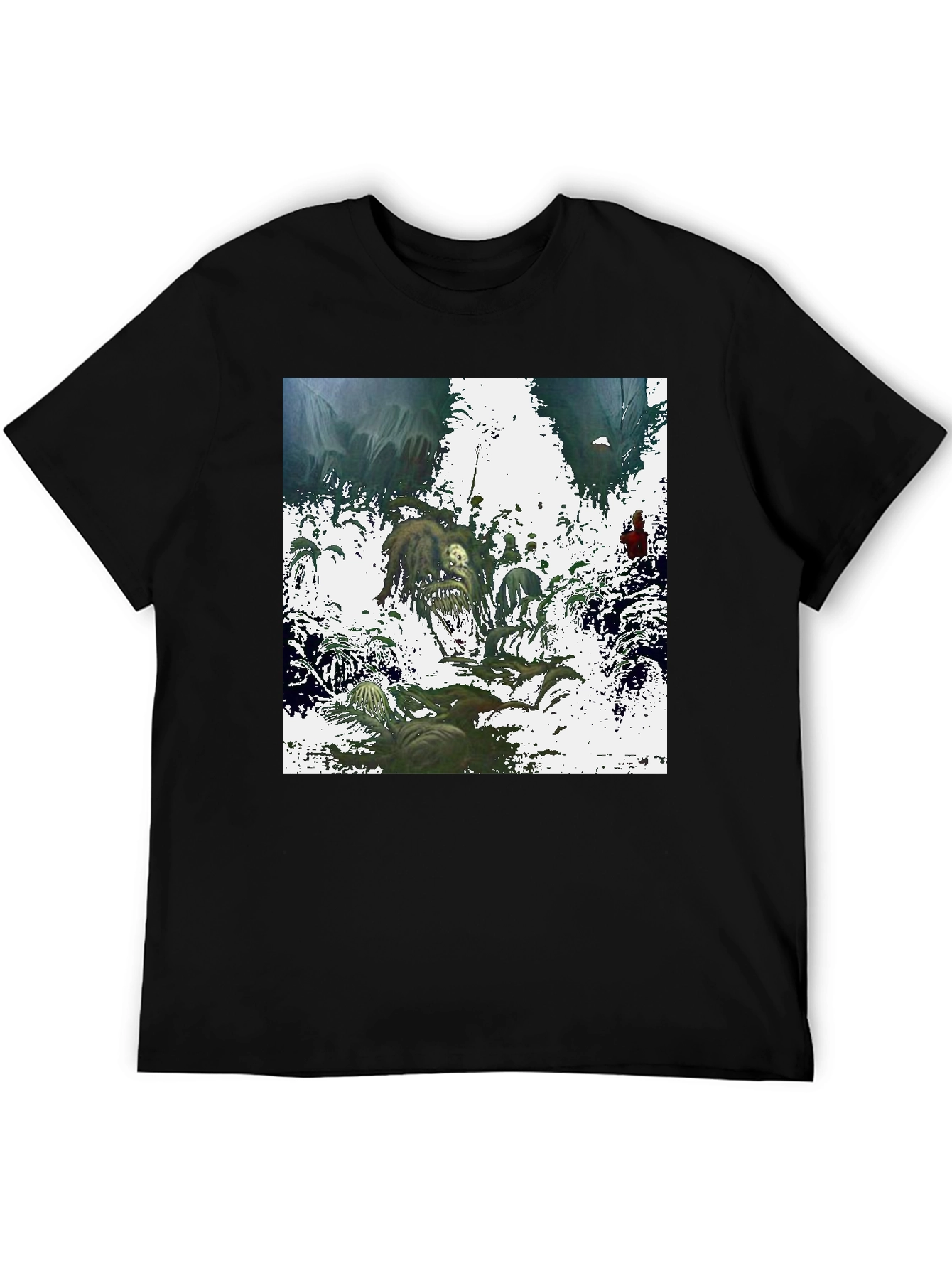 Artistic Graphic Print Black T-Shirt