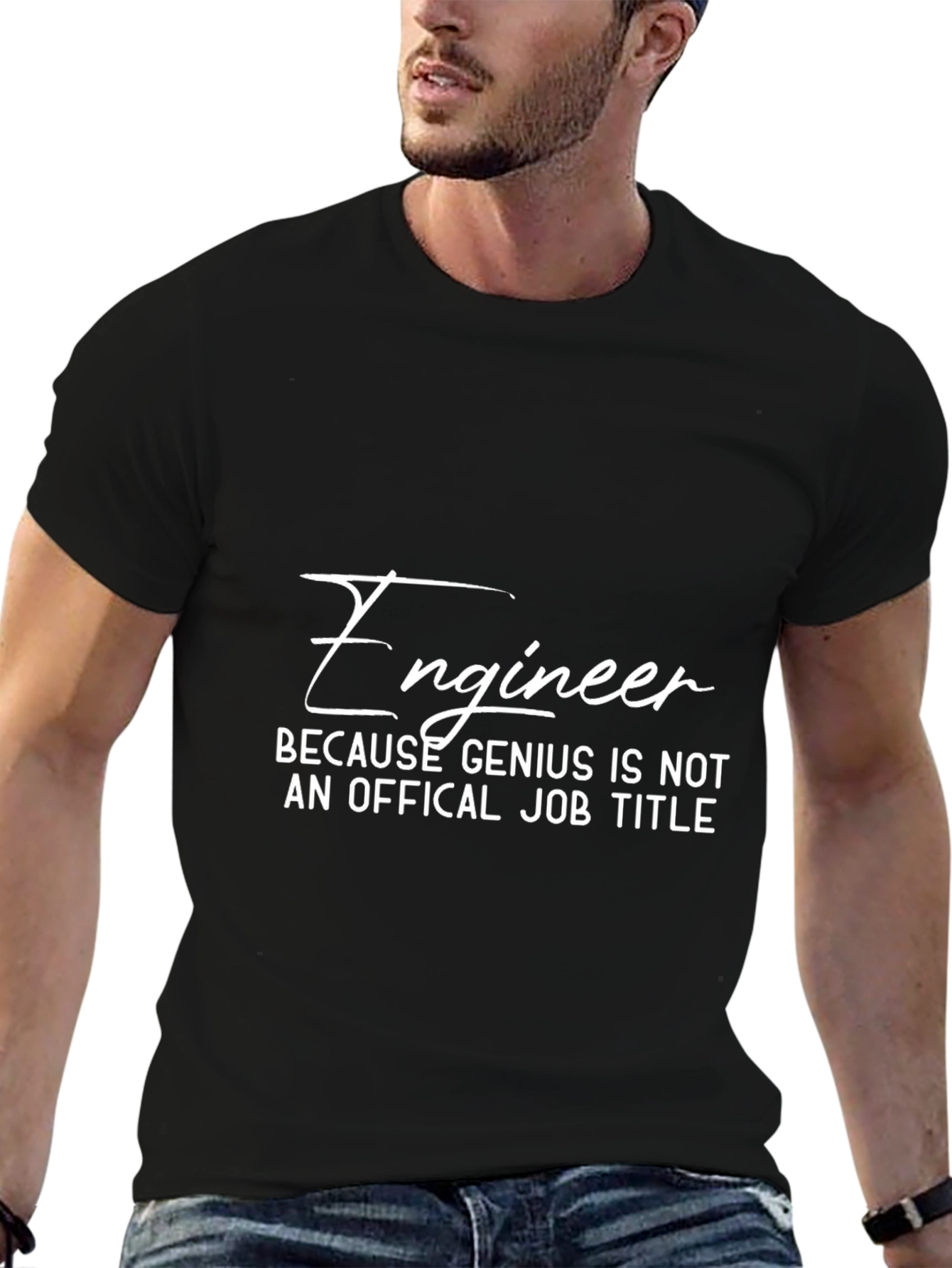 Engineer Genius Job Title Graphic T-Shirt