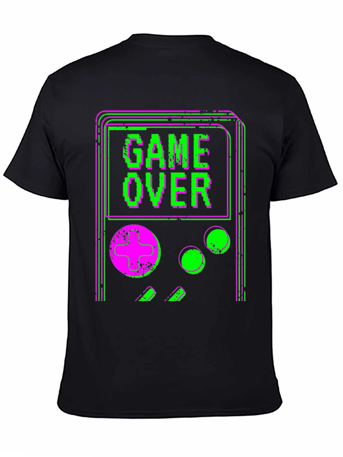 Game Over Retro Graphic Tee - Black Cotton T-Shirt