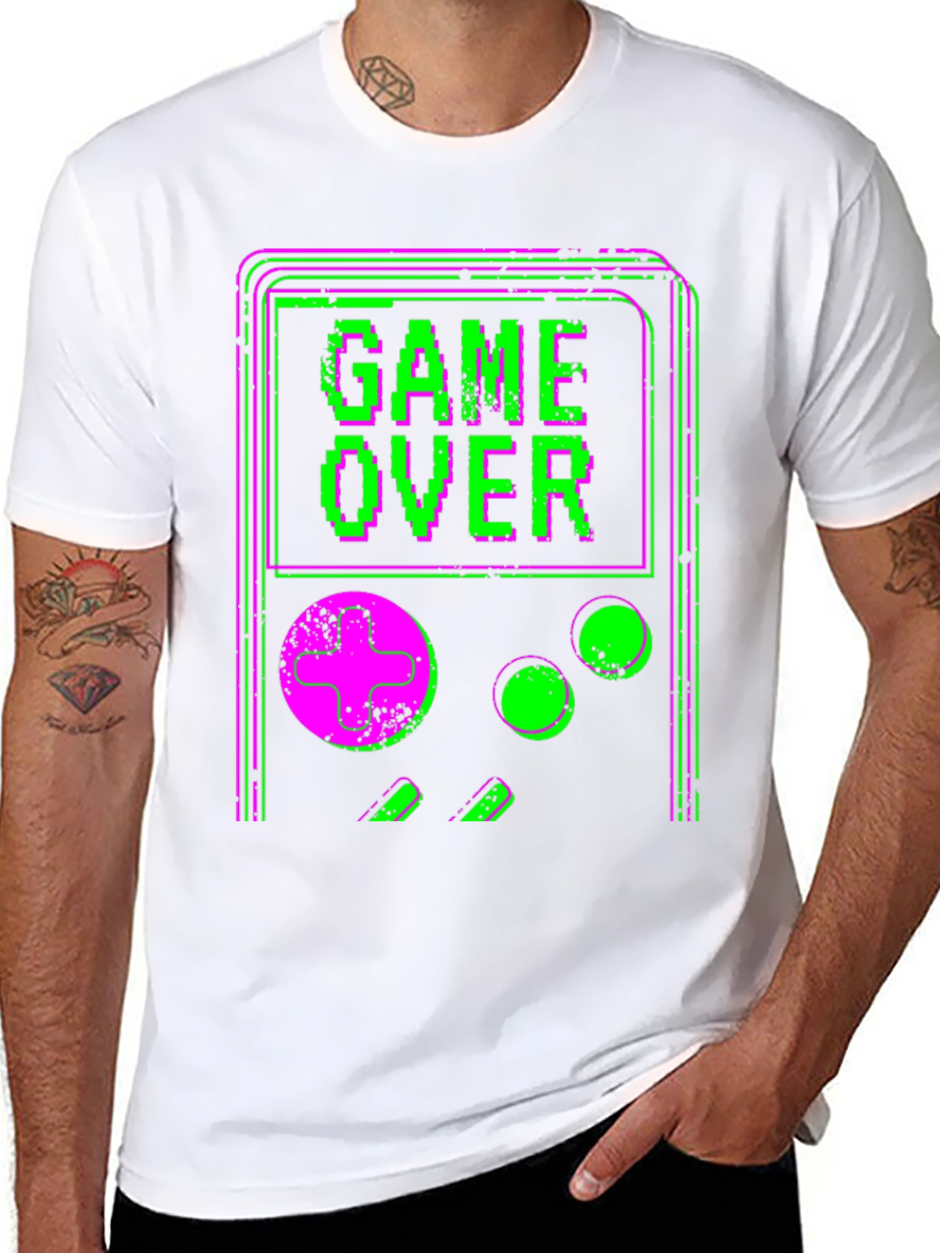 Game Over Retro Graphic Tee - Black Cotton T-Shirt