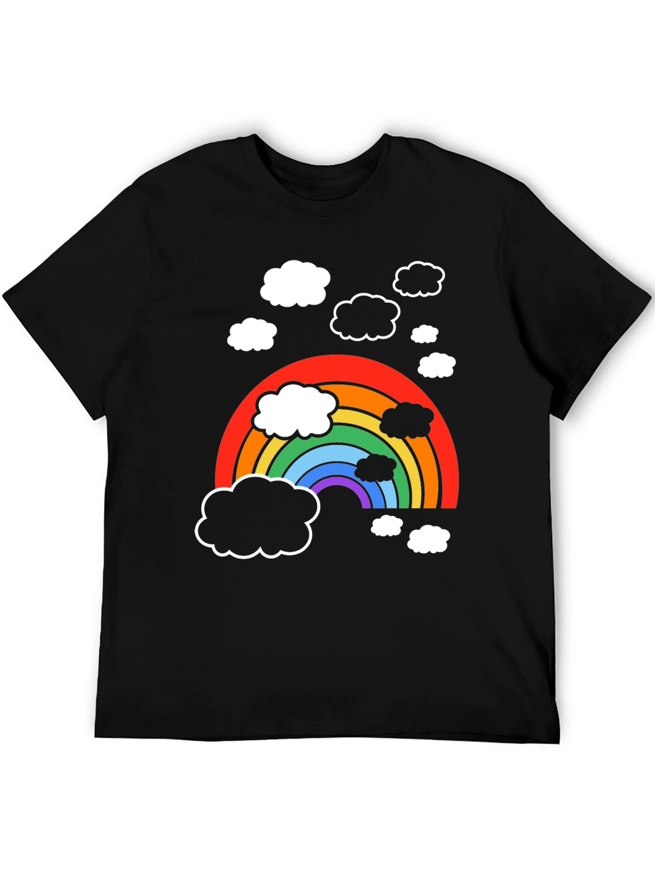 Rainbow Cloud Graphic T-Shirt - Soft Cotton Blend