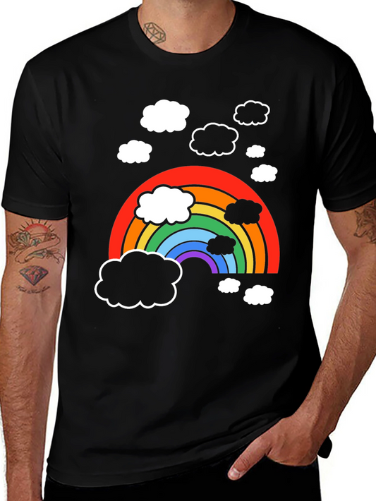 Rainbow Cloud Graphic T-Shirt - Soft Cotton Blend