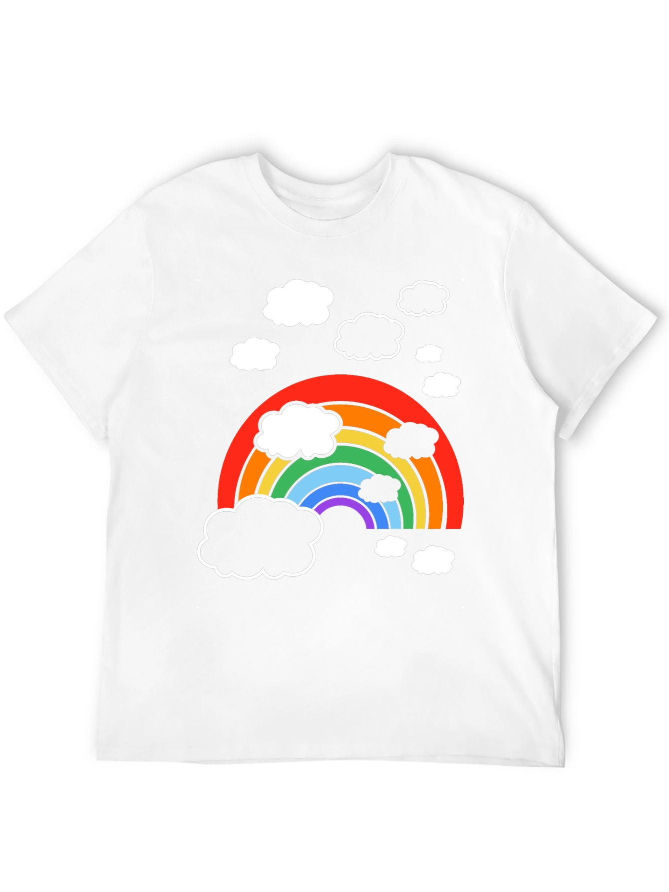 Rainbow Cloud Graphic T-Shirt - Soft Cotton Blend