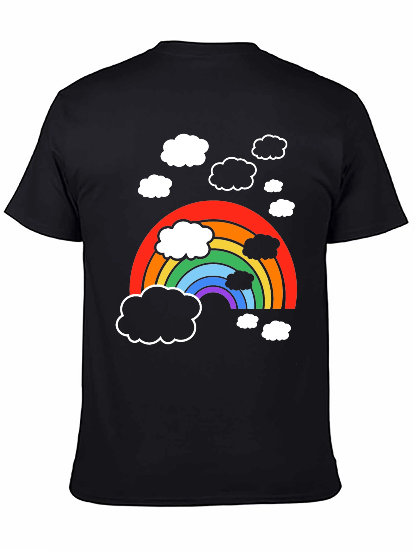 Rainbow Cloud Graphic T-Shirt - Soft Cotton Blend