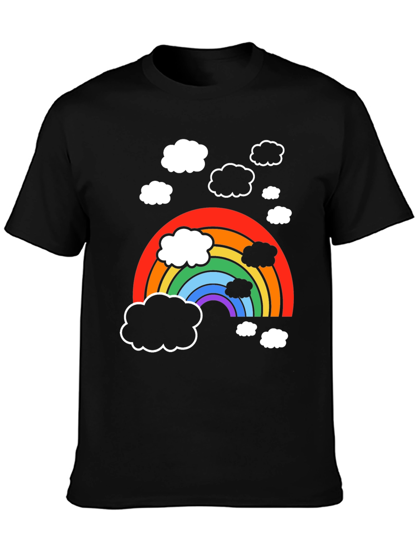 Rainbow Cloud Graphic T-Shirt - Soft Cotton Blend