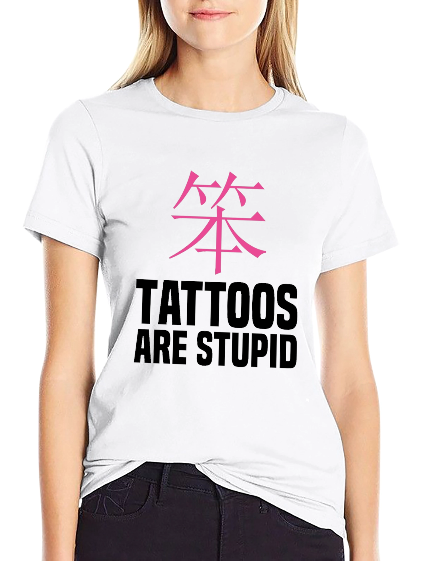 Tattoos are Stupid Graphic Tee - Mens Black T-Shirt