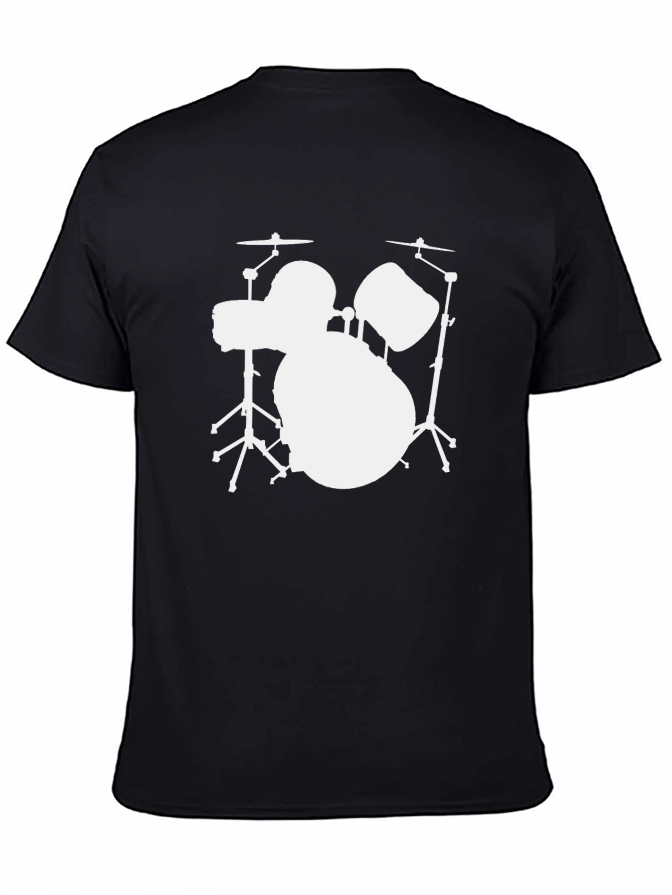 Drum Set Graphic Tee - Black Cotton Shirt