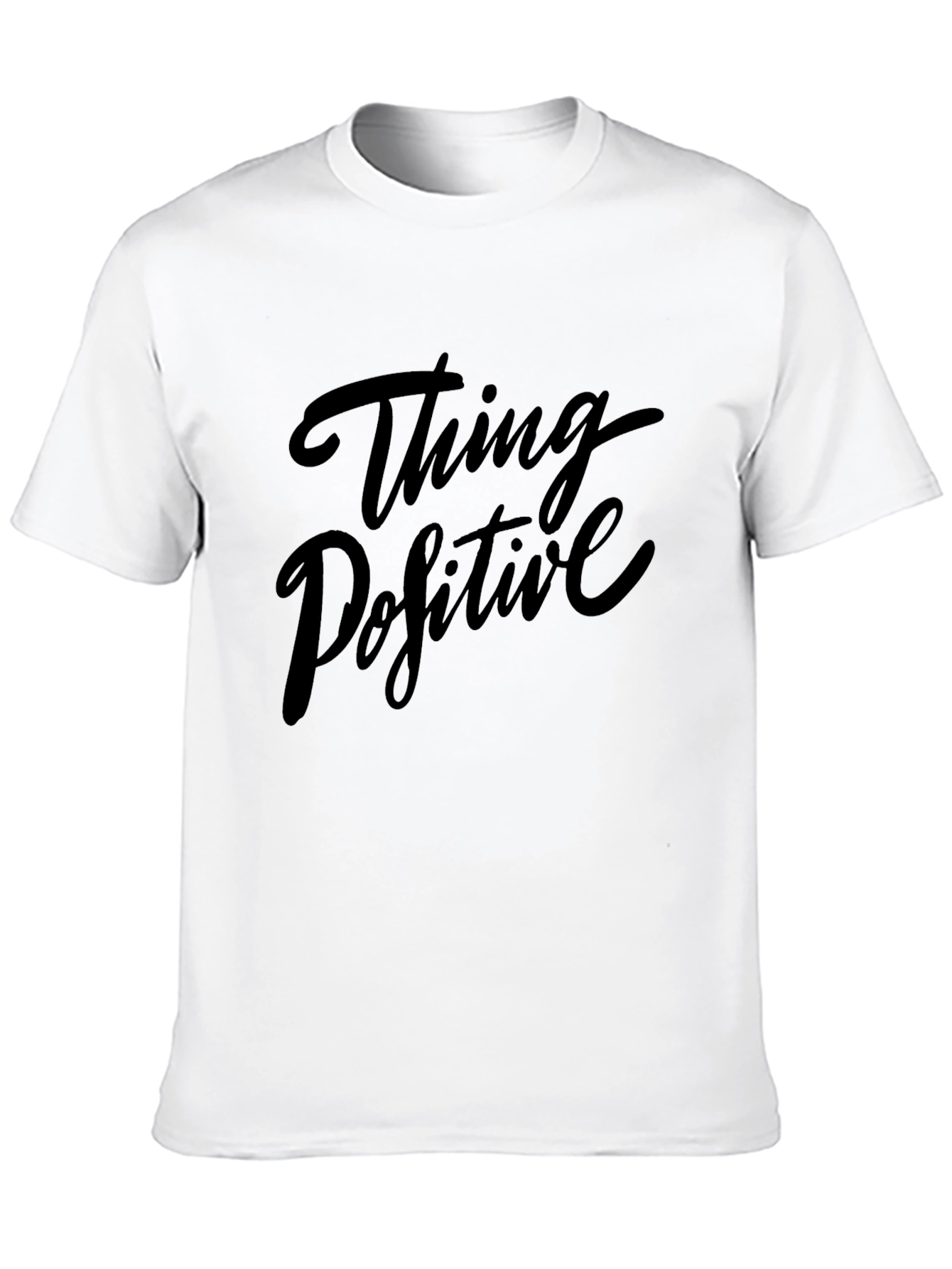 Think Positive Graphic Print Black T-Shirt