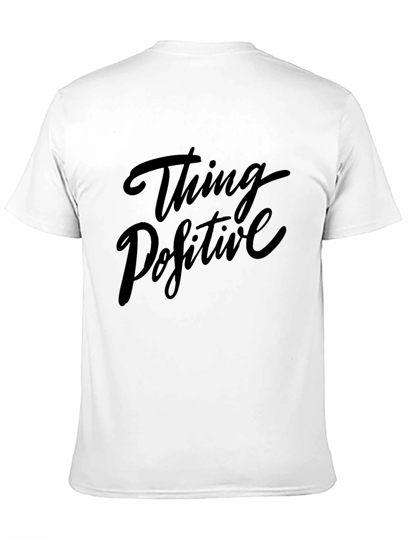 Think Positive Graphic Print Black T-Shirt