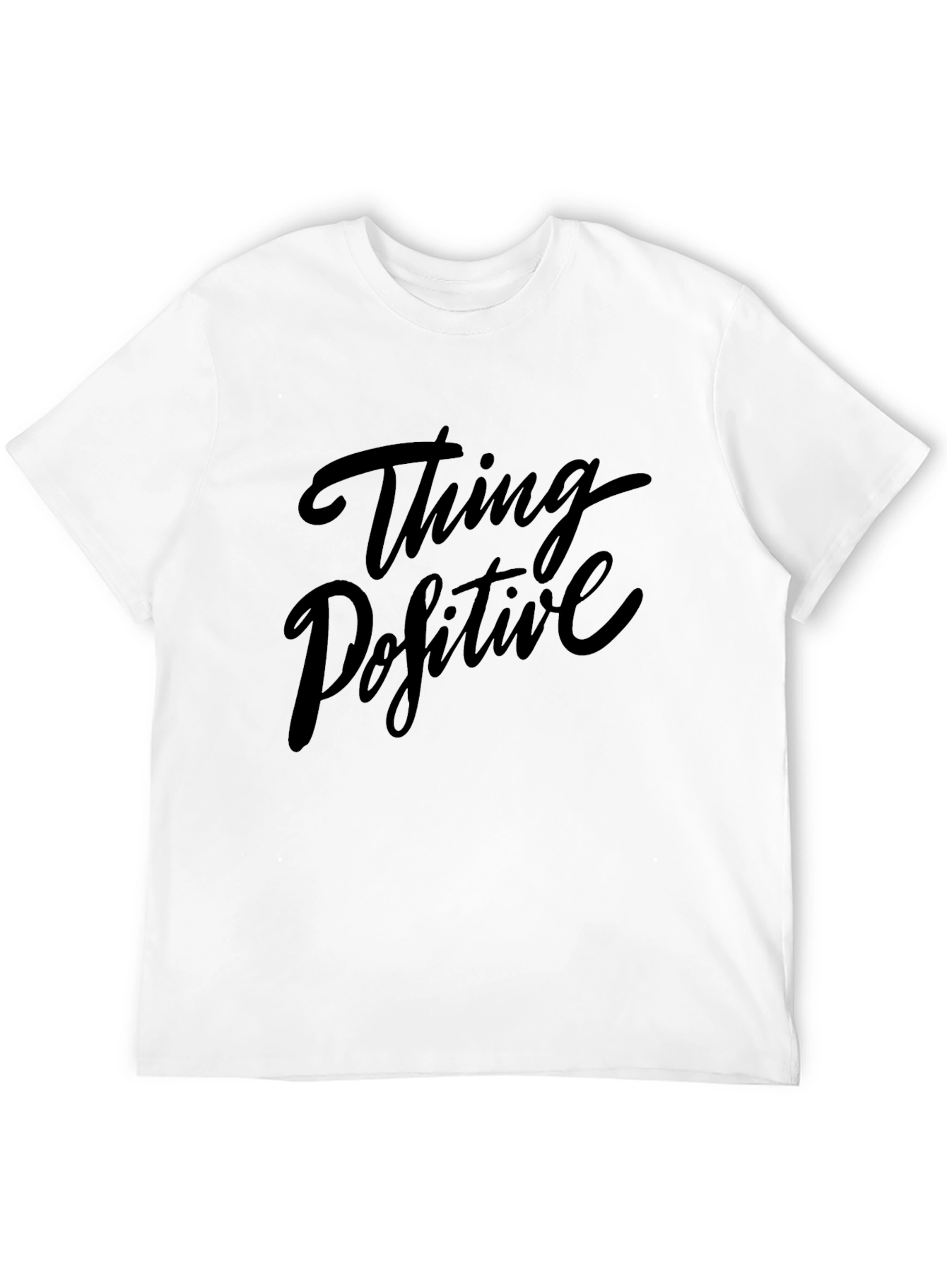 Think Positive Graphic Print Black T-Shirt