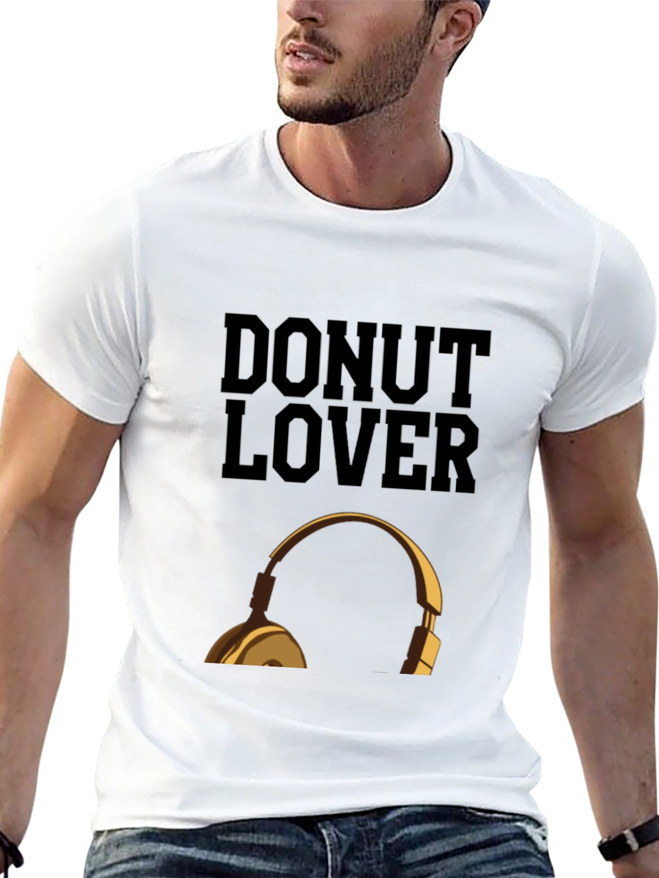 Donut Lover Headphones Graphic T-Shirt