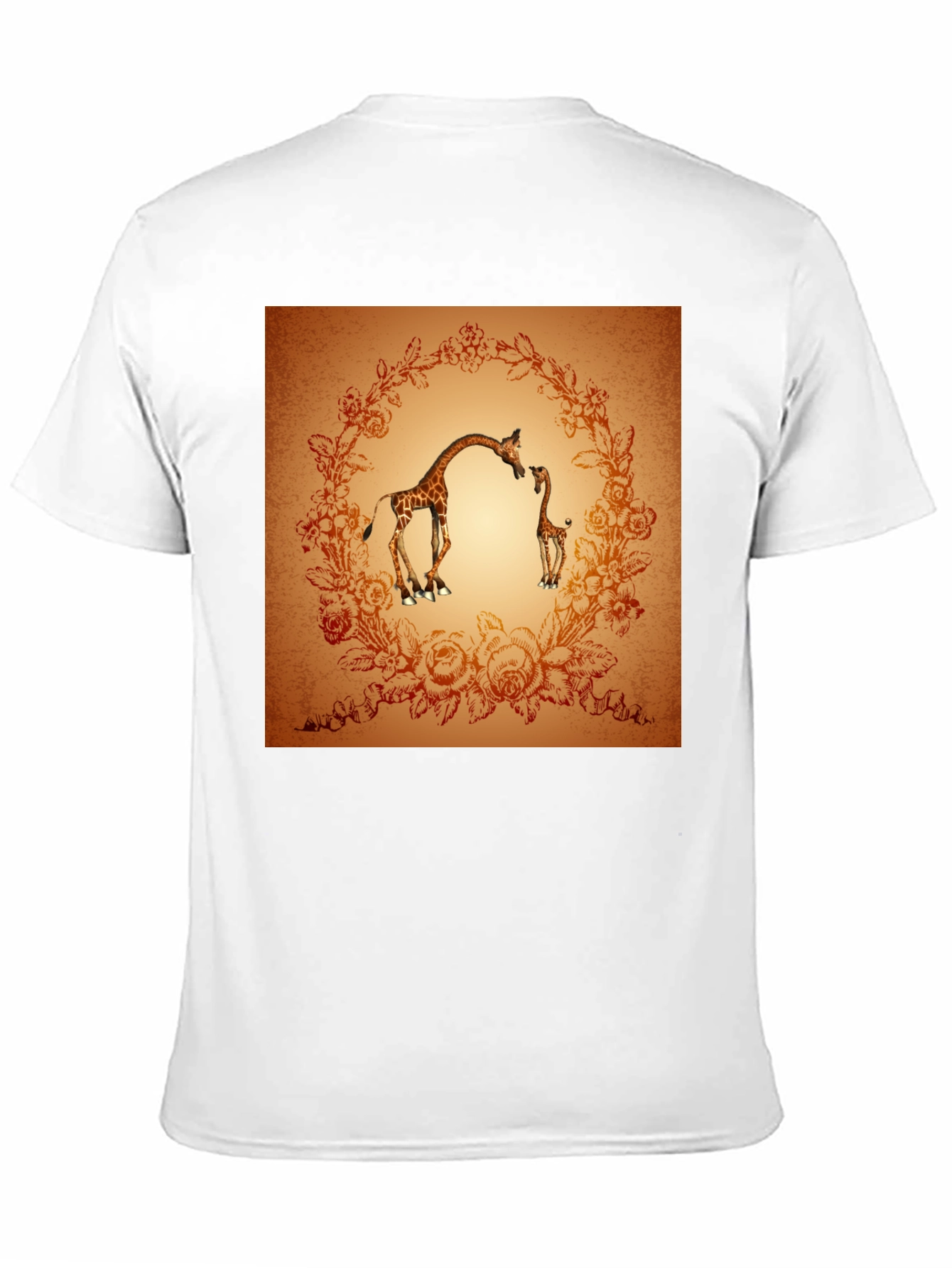 Giraffe Graphic Print Crew Neck T-Shirt
