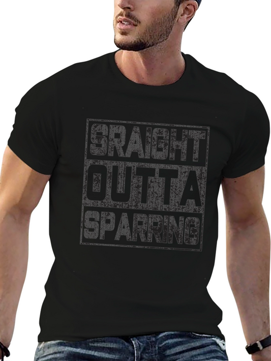 Straight Outta Sparring Black Graphic T-Shirt