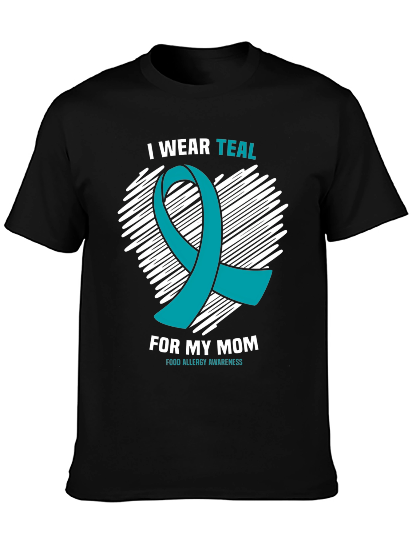 Teal Ribbon Food Allergy Awareness T-Shirt