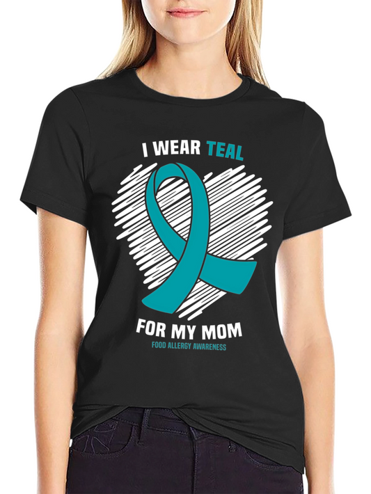 Teal Ribbon Food Allergy Awareness T-Shirt
