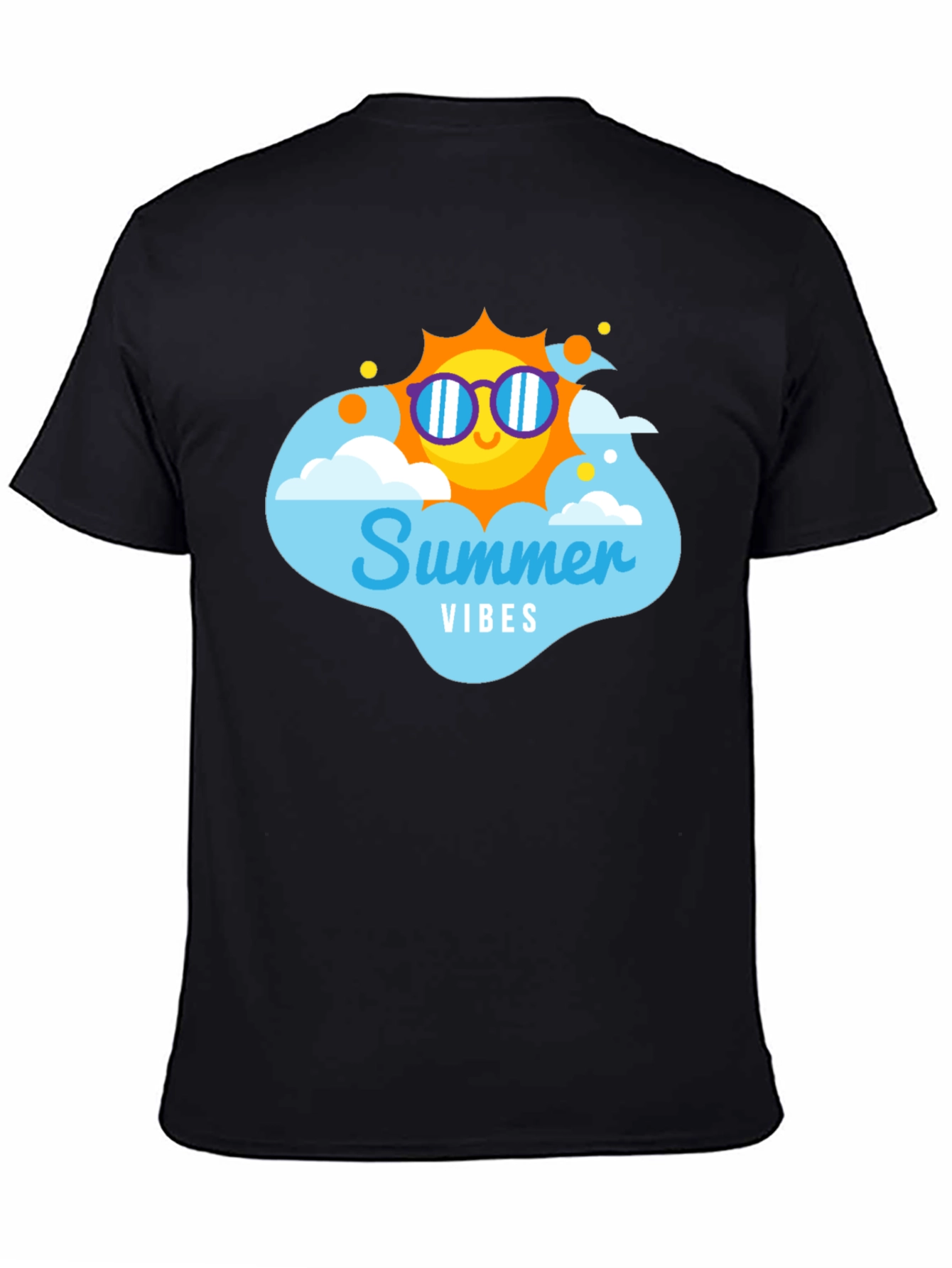 Summer Vibes T-Shirt - Black Cotton Tee