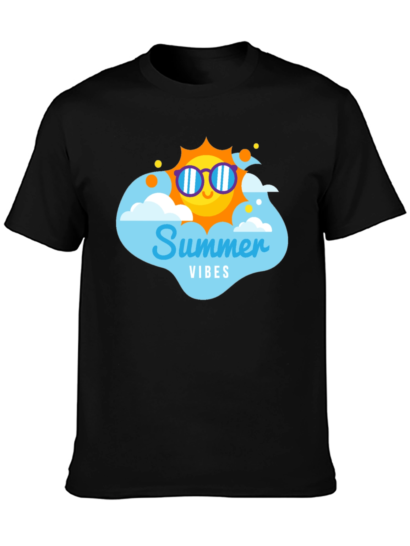 Summer Vibes T-Shirt - Black Cotton Tee