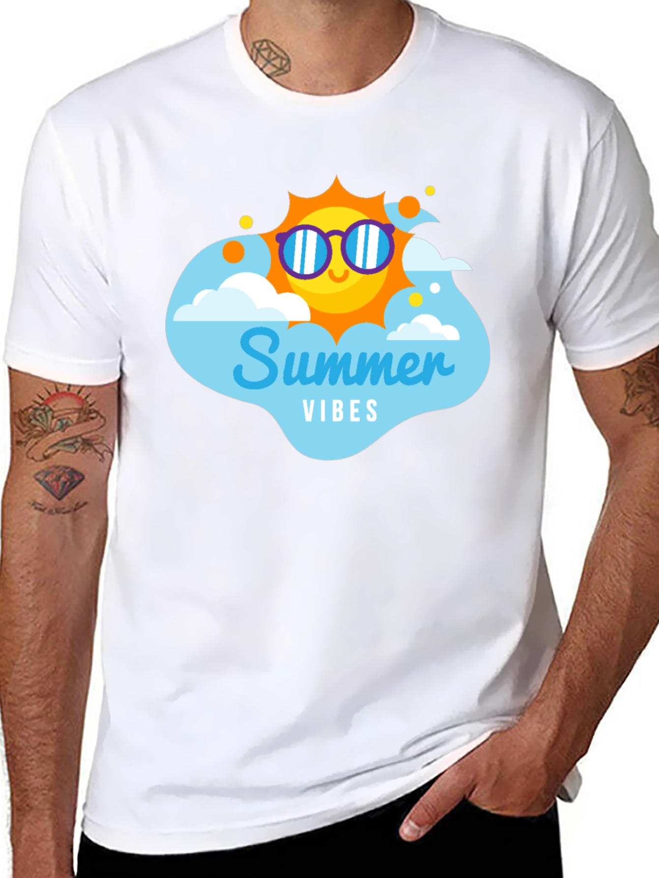 Summer Vibes T-Shirt - Black Cotton Tee