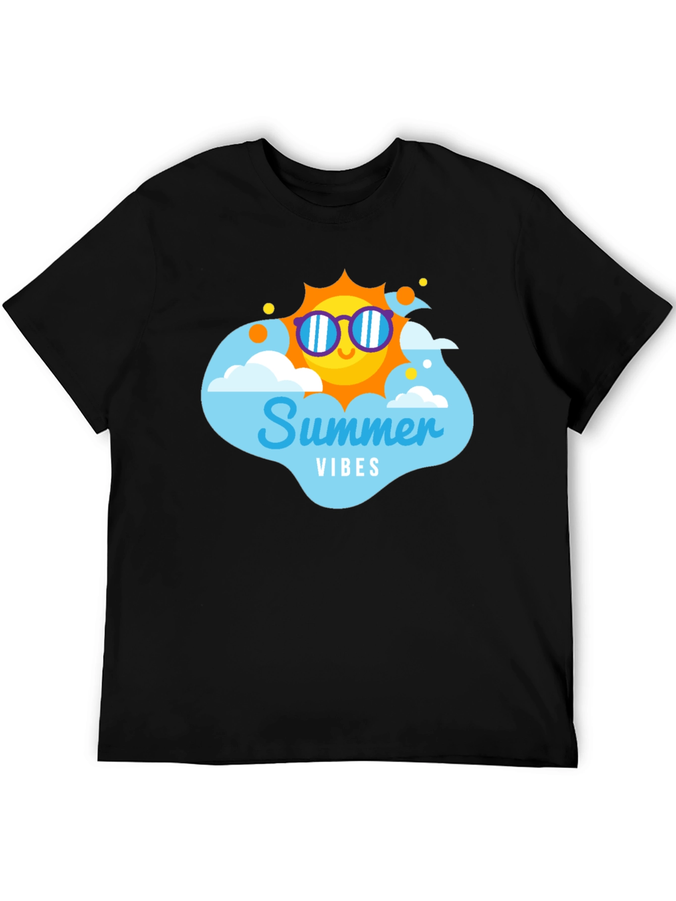 Summer Vibes T-Shirt - Black Cotton Tee