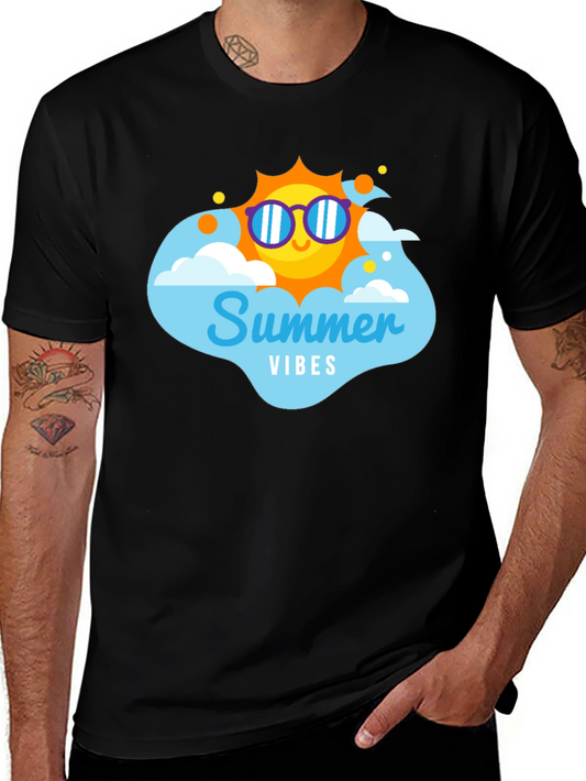 Summer Vibes T-Shirt - Black Cotton Tee